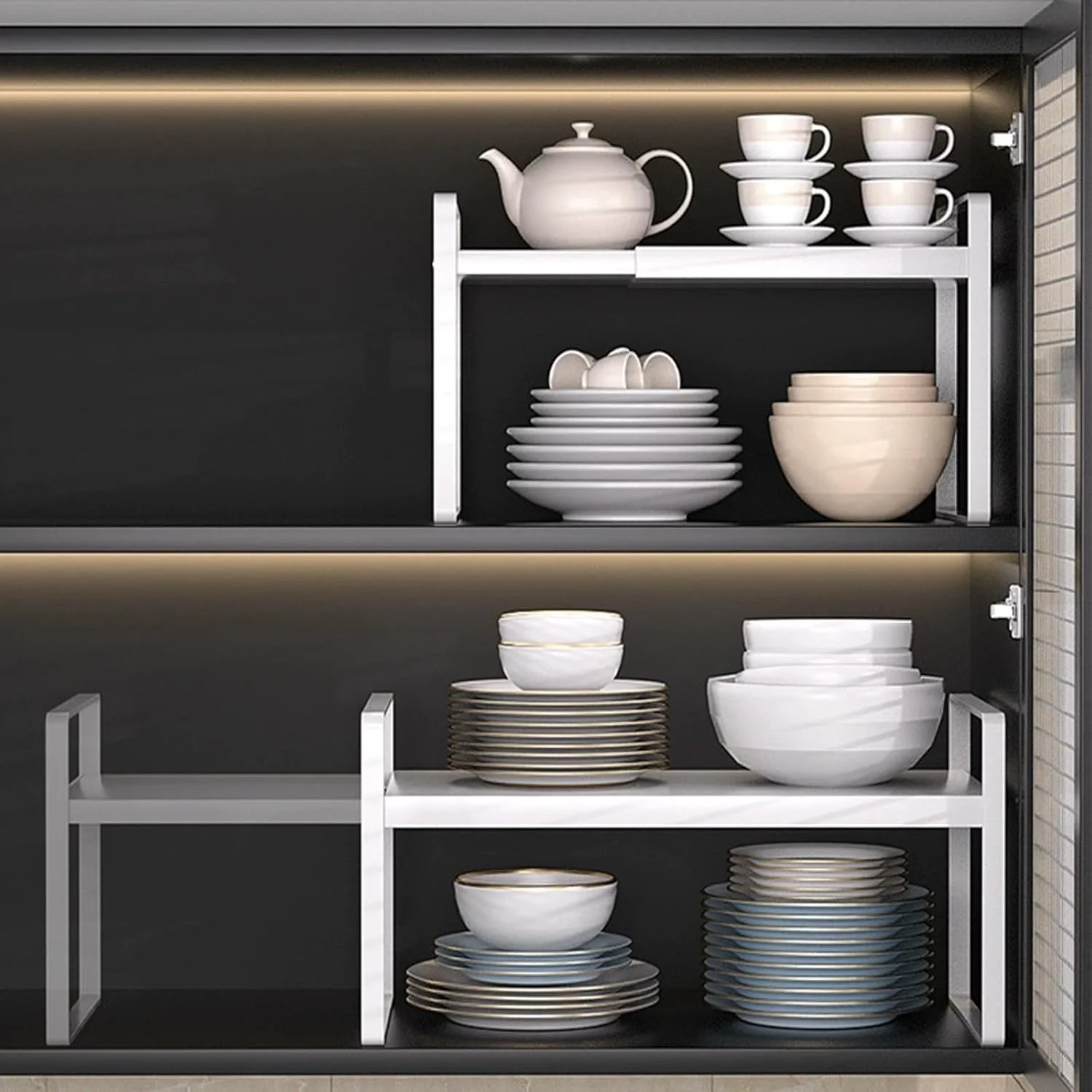 قفسه ارگانایزر کابینت قابل گسترش KUKUMAJI، 35 تا 65 سانتی متر، قفسه ارگانایزر کابینت آشپزخانه، پایه ارگانایزر قابل تنظیم برای کابینت آشپزخانه، قفسه زیر سینک قفسه ارگانایزر کابینت قابل گسترش KUKUMAJI، 35 تا 65 سانتی متر، قفسه ارگانایزر کابینت آشپزخانه، پایه ارگانایزر قابل تنظیم برای کابینت آشپزخانه، قفسه زیر سینک