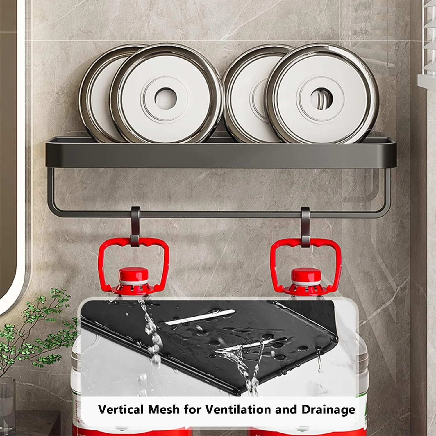 قفسه های حمام جلد شومیز، قفسه دوش دیواری، سبد دوش چسبی بدون نیاز به سوراخ کاری، سازمان دهنده دوش حمام برای داخل حمام و نگهداری آشپزخانه (بزرگ+بزرگ با میله) قفسه های حمام جلد شومیز، قفسه دوش دیواری، سبد دوش چسبی بدون نیاز به سوراخ کاری، سازمان دهنده دوش حمام برای داخل حمام و نگهداری آشپزخانه (بزرگ+بزرگ با میله)