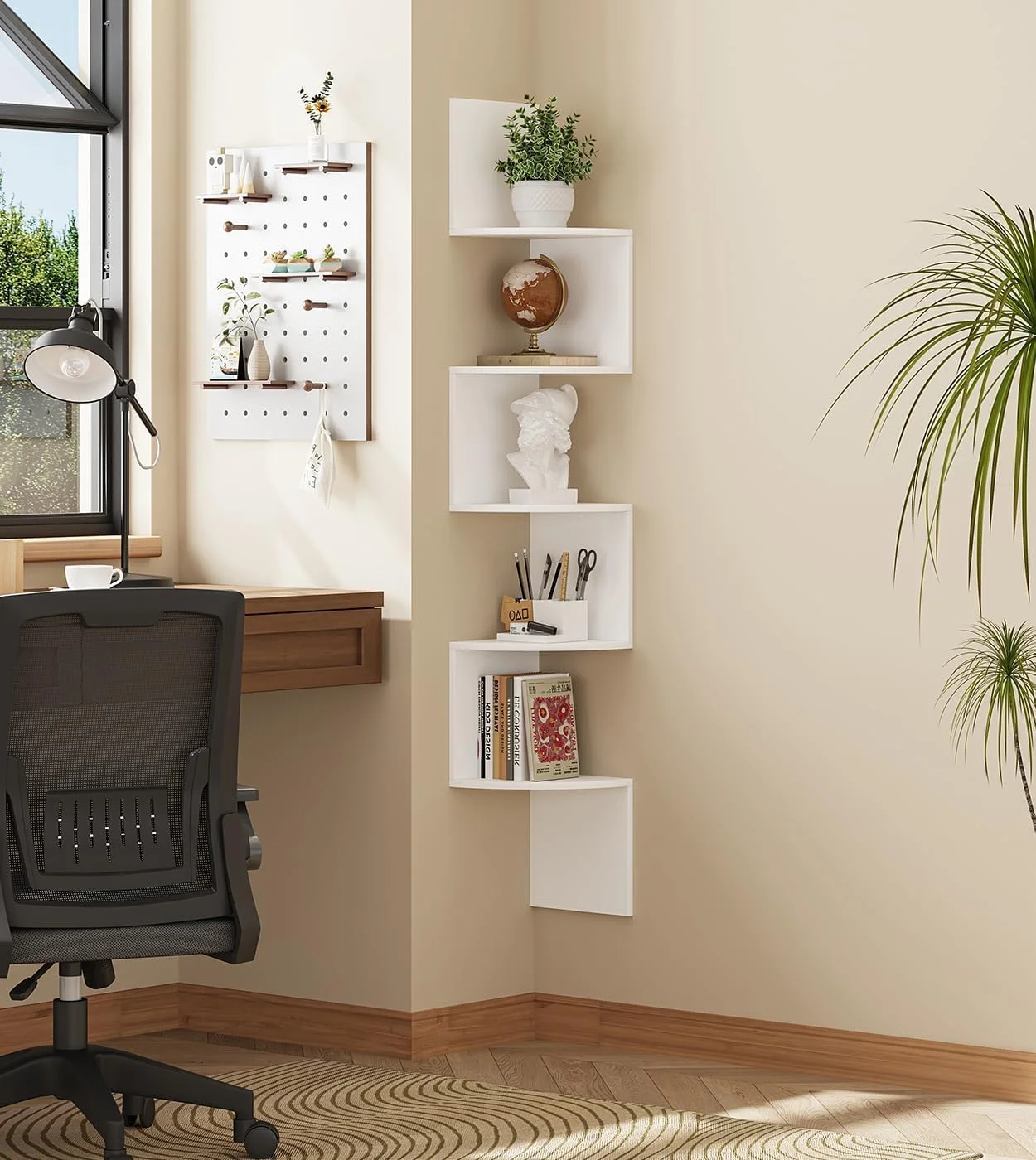 قفسه کنج شناور 5 طبقه، قفسه گوشه ای، قفسه های نمایش دکوراسیون منزل چوبی روستایی، قفسه ذخیره سازی دیواری شناور، برای ذخیره سازی تزئینی اتاق خواب دفتر کار خانگی، مونتاژ آسان قفسه کنج شناور 5 طبقه، قفسه گوشه ای، قفسه های نمایش دکوراسیون منزل چوبی روستایی، قفسه ذخیره سازی دیواری شناور، برای ذخیره سازی تزئینی اتاق خواب دفتر کار خانگی، مونتاژ آسان