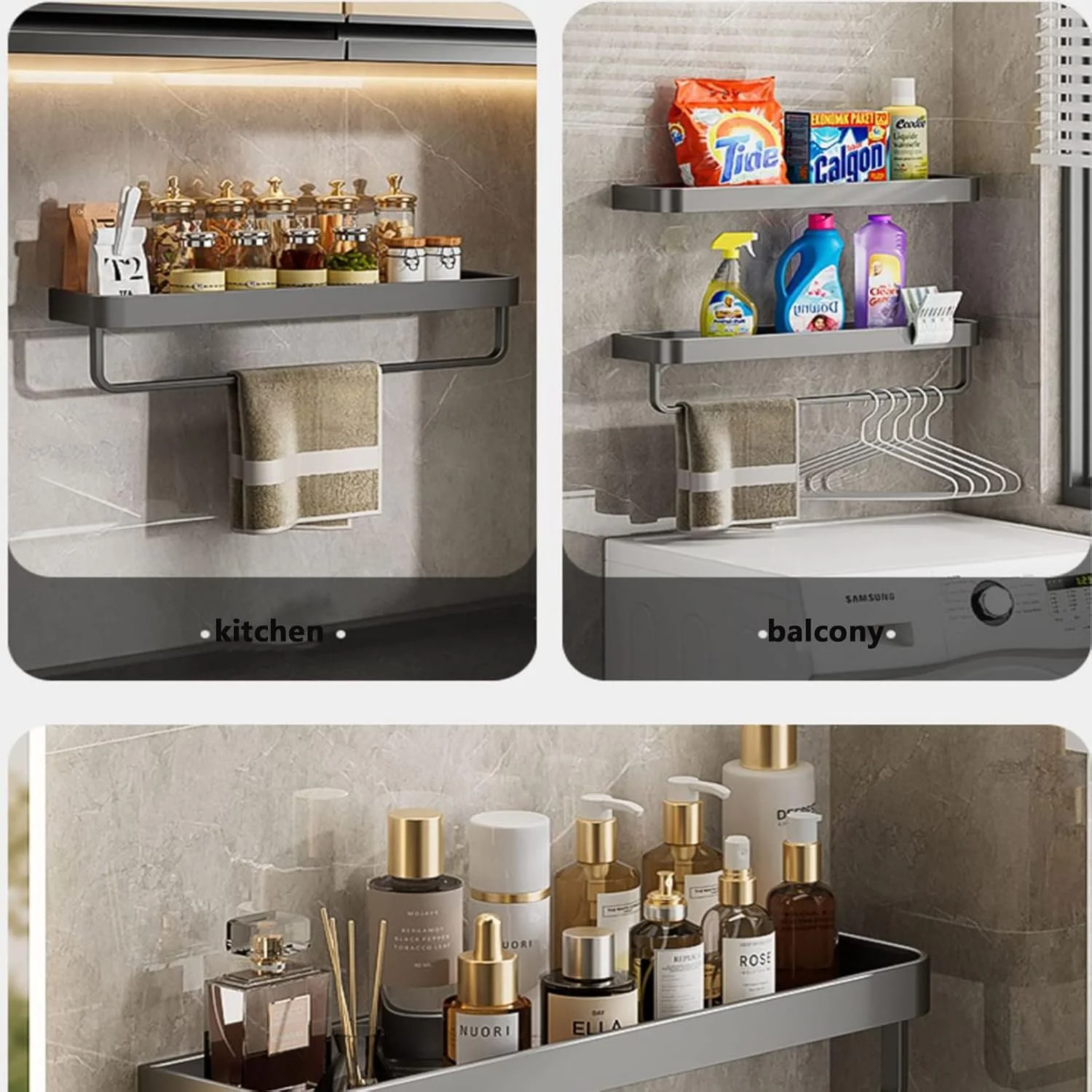 قفسه های حمام جلد شومیز، قفسه دوش دیواری، سبد دوش چسبی بدون نیاز به سوراخ کاری، سازمان دهنده دوش حمام برای داخل حمام و نگهداری آشپزخانه (بزرگ+بزرگ با میله) قفسه های حمام جلد شومیز، قفسه دوش دیواری، سبد دوش چسبی بدون نیاز به سوراخ کاری، سازمان دهنده دوش حمام برای داخل حمام و نگهداری آشپزخانه (بزرگ+بزرگ با میله)