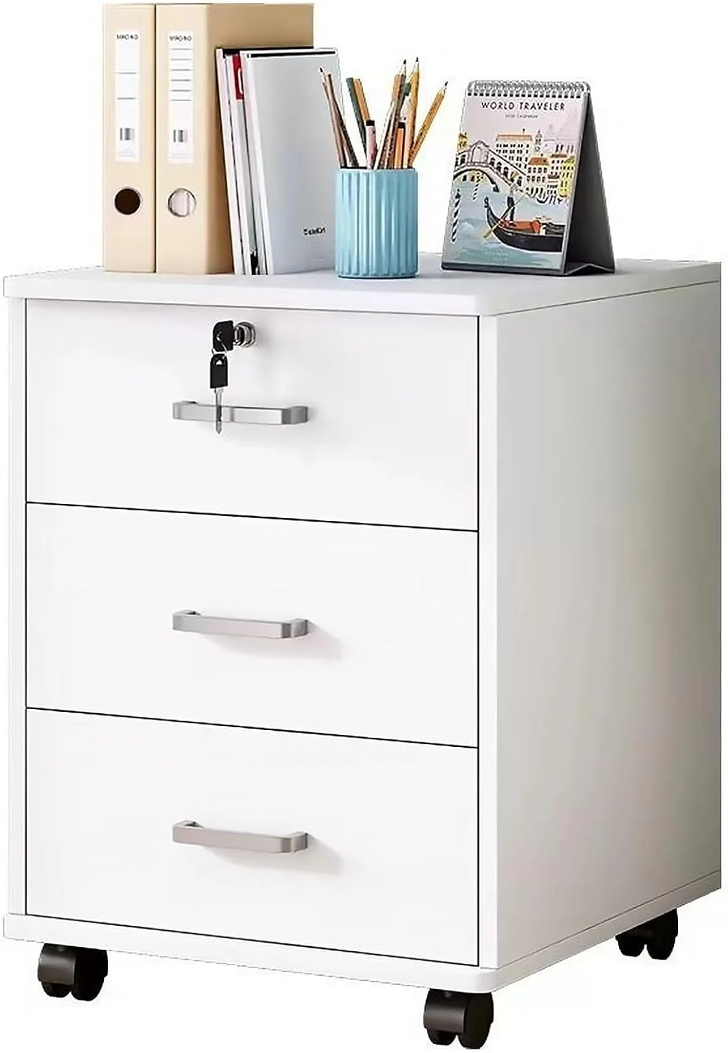 کابینت پرونده Beauenty، قفسه باز نگهداری پرینتر، میز زمینی کابینت کوتاه A4، کابینت کشویی جانبی متحرک با قفل، سازمان دهنده فضای مبلمان اداری خانگی (استایل 2)
