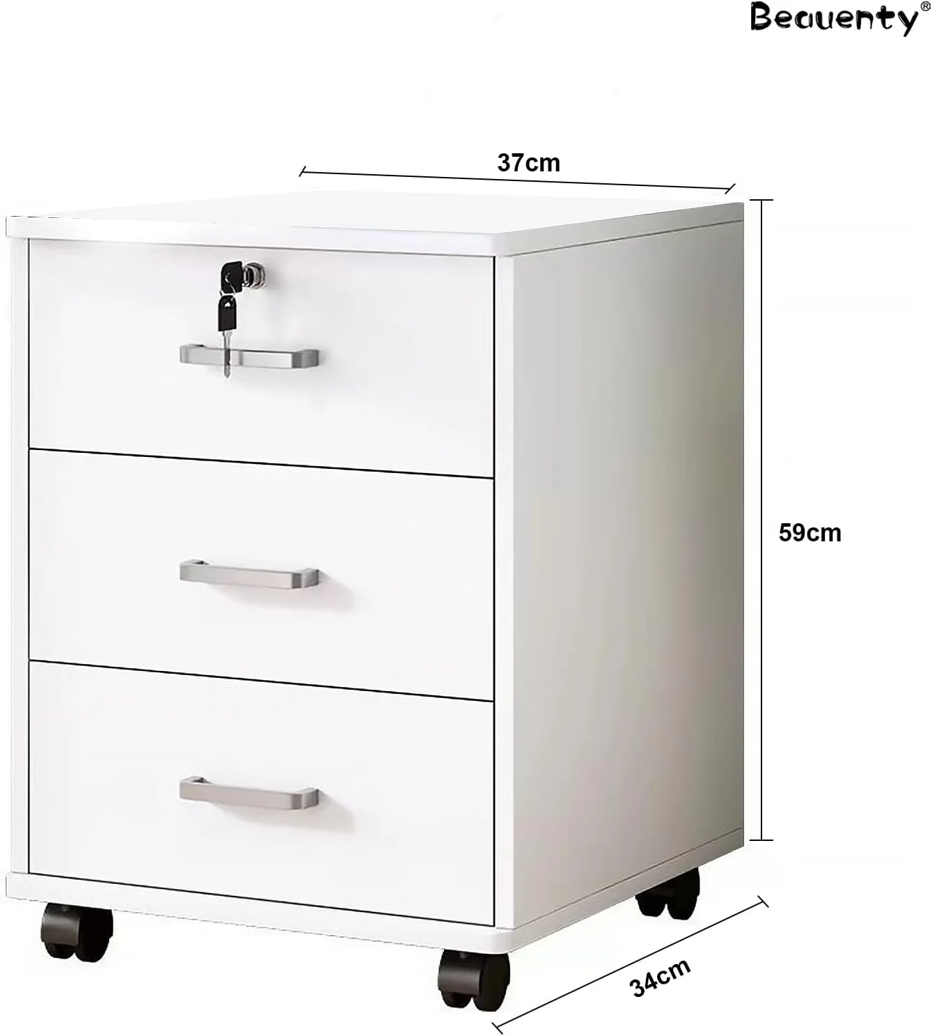 کابینت پرونده Beauenty، قفسه باز نگهداری پرینتر، میز زمینی کابینت کوتاه A4، کابینت کشویی جانبی متحرک با قفل، سازمان دهنده فضای مبلمان اداری خانگی (استایل 2)