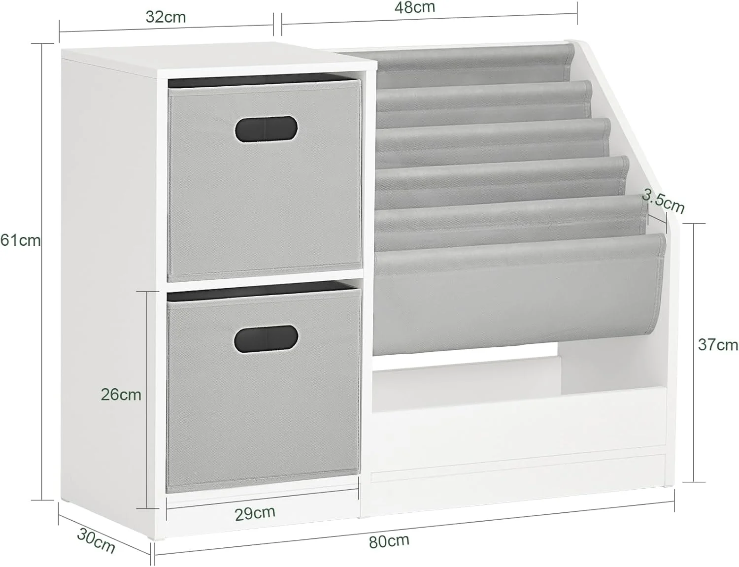 SoBuy قفسه کتاب کودک، قفسه کتابخانه، سازمان دهنده اسباب بازی برای کودکان، قفسه های اسباب بازی با 2 جعبه پارچه ای، جای کتاب برای اتاق کودک، اتاق بازی، اتاق کودکان، رفوف تخزينKMB76-W SoBuy قفسه کتاب کودک، قفسه کتابخانه، سازمان دهنده اسباب بازی برای کودکان، قفسه های اسباب بازی با 2 جعبه پارچه ای، جای کتاب برای اتاق کودک، اتاق بازی، اتاق کودکان، رفوف تخزينKMB76-W