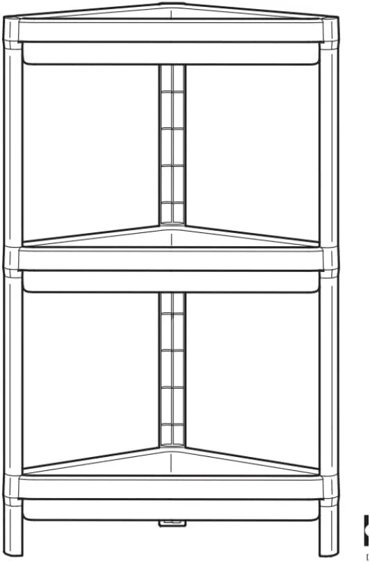 قفسه گوشه ای چسبی 3 طبقه ضد زنگ مشکی LUKADAH، قفسه حمام، قفسه پلاستیکی، سازمان دهنده لوازم آشپزخانه و حمام