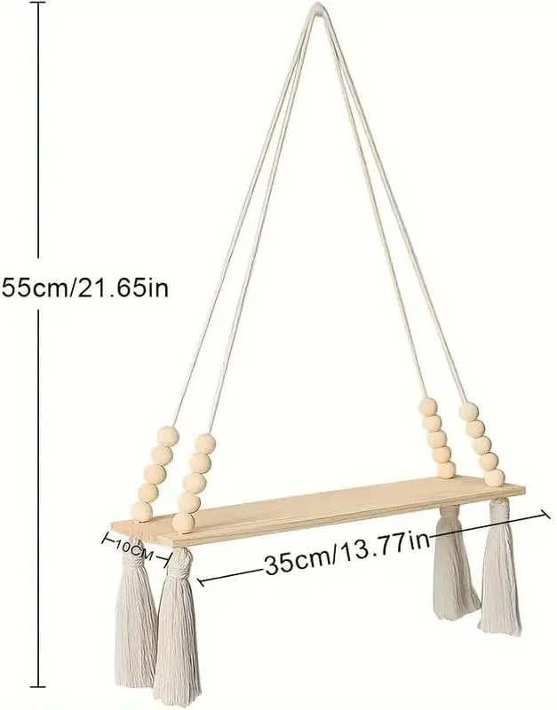 شلف آویز مکرومه با مهره های چوبی و منگوله، قفسه دیواری کوچک بوهمی، قفسه ذخیره سازی روستایی نصب شده روی دیوار برای اتاق خواب، حمام، گیاهان، گلدان ها، قفسه نمایشگر، دکوراسیون منزل شلف آویز مکرومه با مهره های چوبی و منگوله، قفسه دیواری کوچک بوهمی، قفسه ذخیره سازی روستایی نصب شده روی دیوار برای اتاق خواب، حمام، گیاهان، گلدان ها، قفسه نمایشگر، دکوراسیون منزل