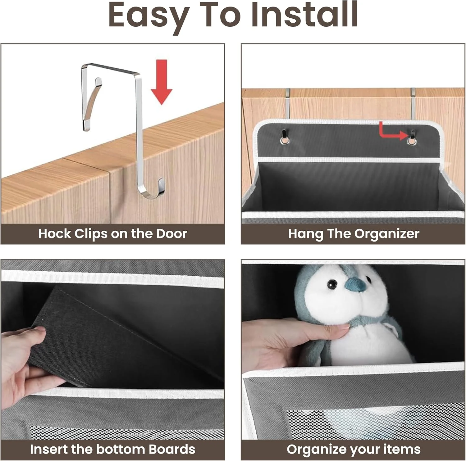 ارگانایزر آویز پشت دری سنگین BRISEED™ ابعاد 146x40x17 سانتی متر (خاکستری)، دارای 5 محفظه بزرگ با پنجره های توری و 5 جیب جانبی، ارگانایزر آویز درب کمد برای اتاق خواب، حمام و نگهداری وسایل کودک ارگانایزر آویز پشت دری سنگین BRISEED™ ابعاد 146x40x17 سانتی متر (خاکستری)، دارای 5 محفظه بزرگ با پنجره های توری و 5 جیب جانبی، ارگانایزر آویز درب کمد برای اتاق خواب، حمام و نگهداری وسایل کودک