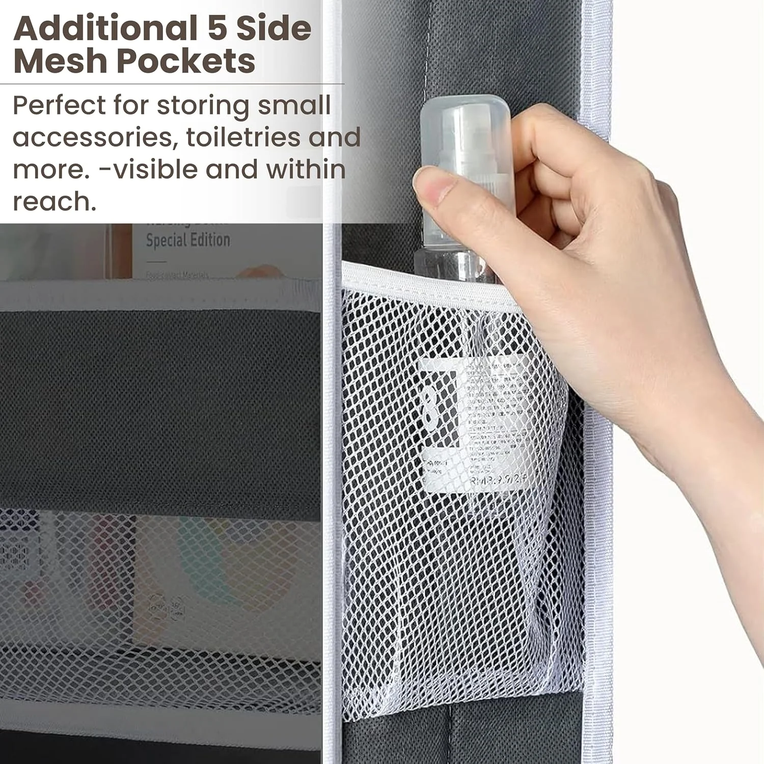 ارگانایزر آویز پشت دری سنگین BRISEED™ ابعاد 146x40x17 سانتی متر (خاکستری)، دارای 5 محفظه بزرگ با پنجره های توری و 5 جیب جانبی، ارگانایزر آویز درب کمد برای اتاق خواب، حمام و نگهداری وسایل کودک ارگانایزر آویز پشت دری سنگین BRISEED™ ابعاد 146x40x17 سانتی متر (خاکستری)، دارای 5 محفظه بزرگ با پنجره های توری و 5 جیب جانبی، ارگانایزر آویز درب کمد برای اتاق خواب، حمام و نگهداری وسایل کودک