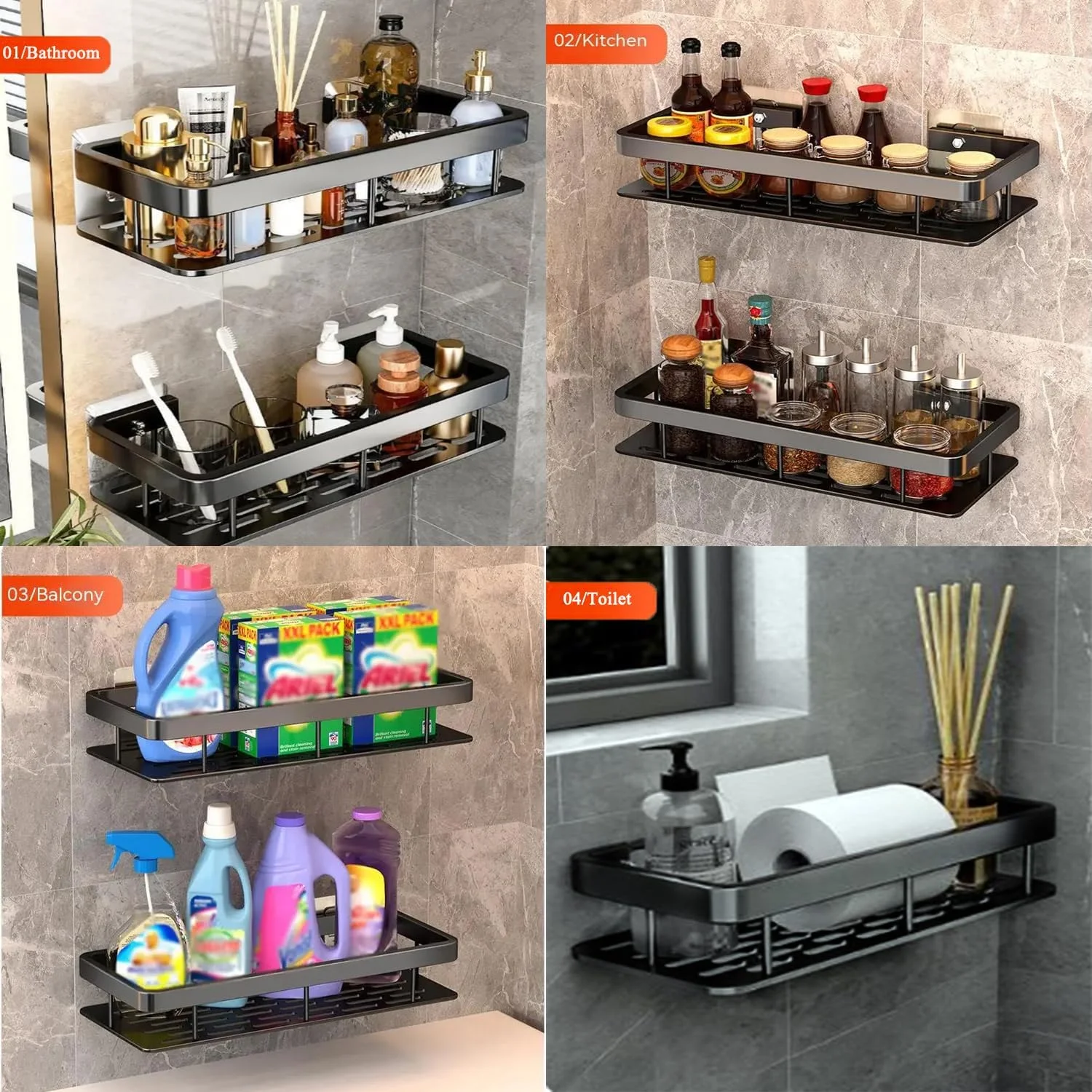 قفسه شاور کدی 3 عددی HIKKY، سبد حمام ضد زنگ برای دوش، شاور کدی چسبی بدون سوراخکاری، قفسه گوشه ای دیواری، نگهدارنده شامپو و نظم دهنده قفسه برای حمام/توالت/آشپزخانه قفسه شاور کدی 3 عددی HIKKY، سبد حمام ضد زنگ برای دوش، شاور کدی چسبی بدون سوراخکاری، قفسه گوشه ای دیواری، نگهدارنده شامپو و نظم دهنده قفسه برای حمام/توالت/آشپزخانه