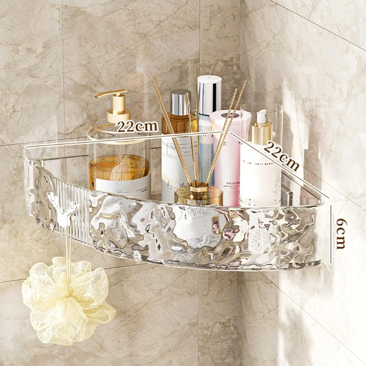 قفسه شاور کدی 2 عددی UrbanEssentia - سازمان دهنده و قفسه حمام چسبی بدون نیاز به سوراخ کاری، مجموعه قفسه گوشه ای حمام برای لوازم بهداشتی، لوازم جانبی ضد زنگ حمام (سفید شفاف)