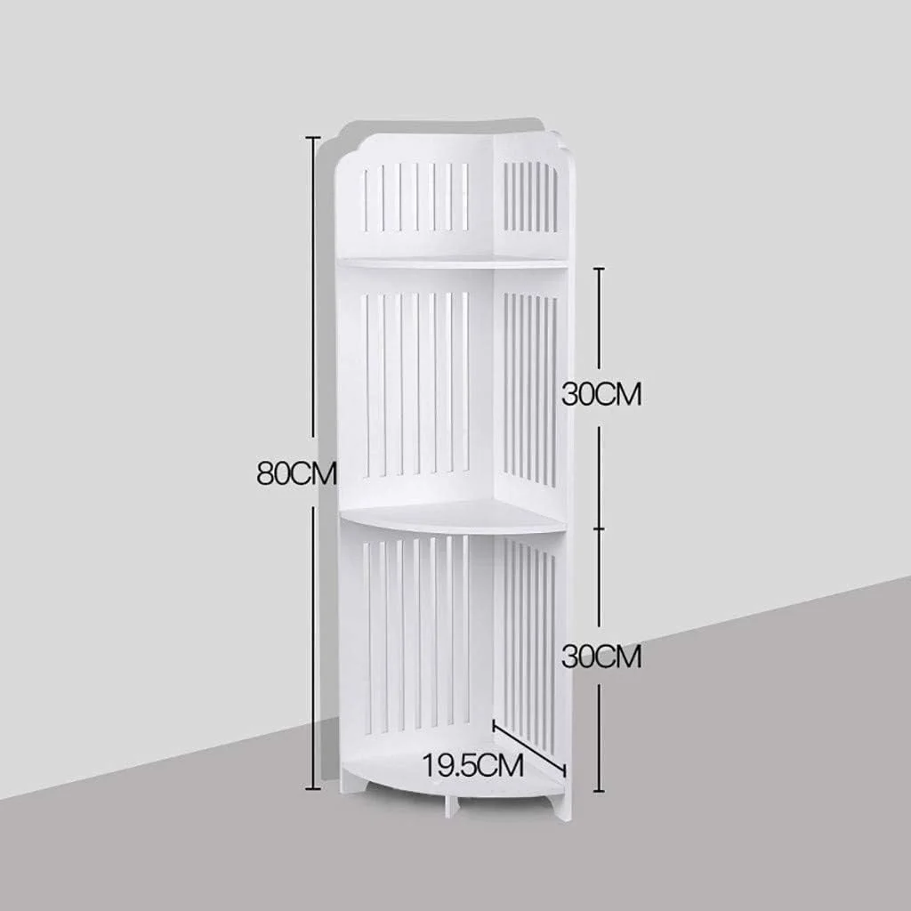 قفسه گوشه حمام LINGWEI | قفسه ذخیره سازی ضد آب و نگهدارنده دستمال توالت برای فضاهای کوچک | قفسه 3 طبقه چند منظوره (مدل 2)