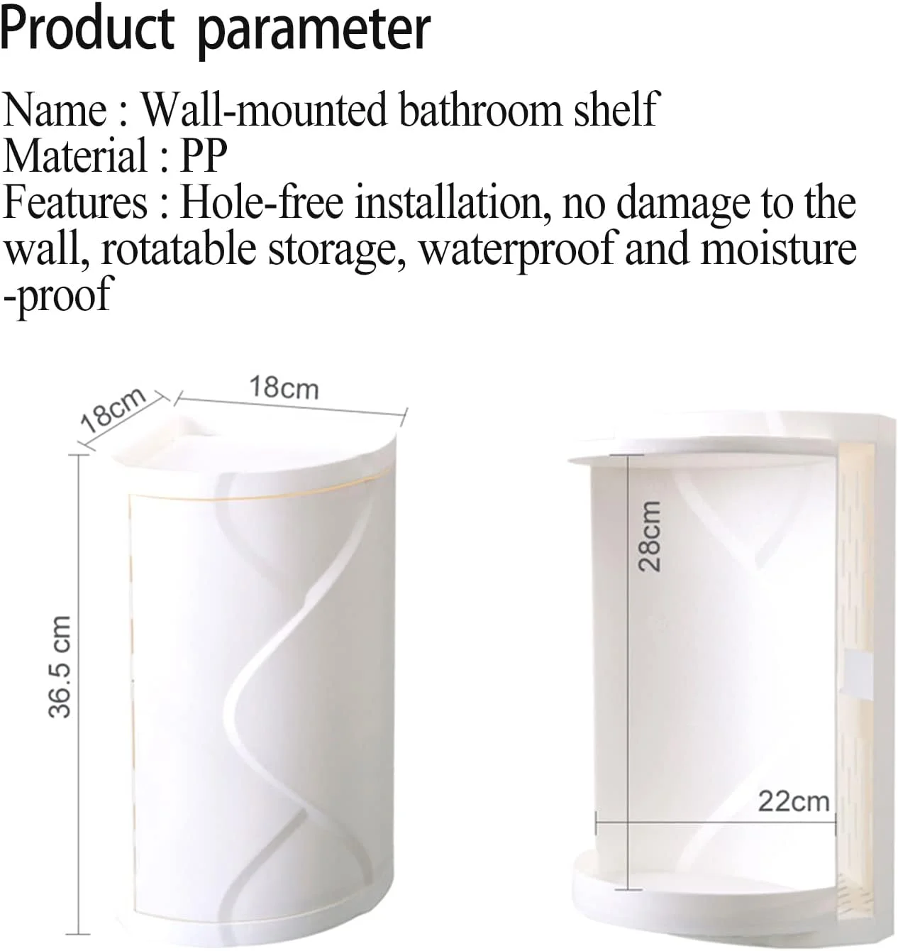 قفسه مثلثی چرخان Aminery، قفسه ذخیره سازی دو لایه 360 درجه حمام کوچک، سازمان دهنده گوشه دوش، کابینت نگهداری لوازم آرایشی، نگهدارنده حمام (چرخان)