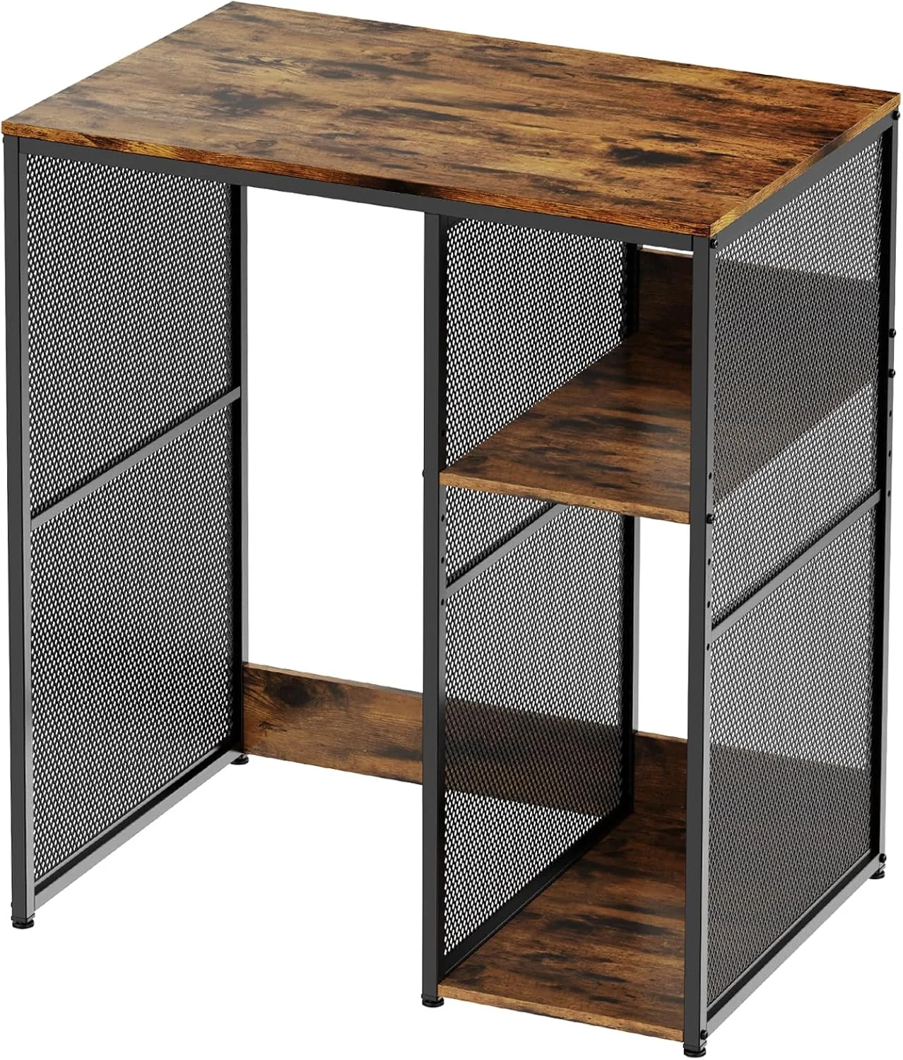 کابینت یخچال کوچک 3 طبقه KirKical با فضای ذخیره سازی، استند مایکروویو آشپزخانه به سبک صنعتی، قفسه ذخیره سازی کاربردی با فضای یخچال کوچک برای آشپزخانه منزل، چوب وینتیج