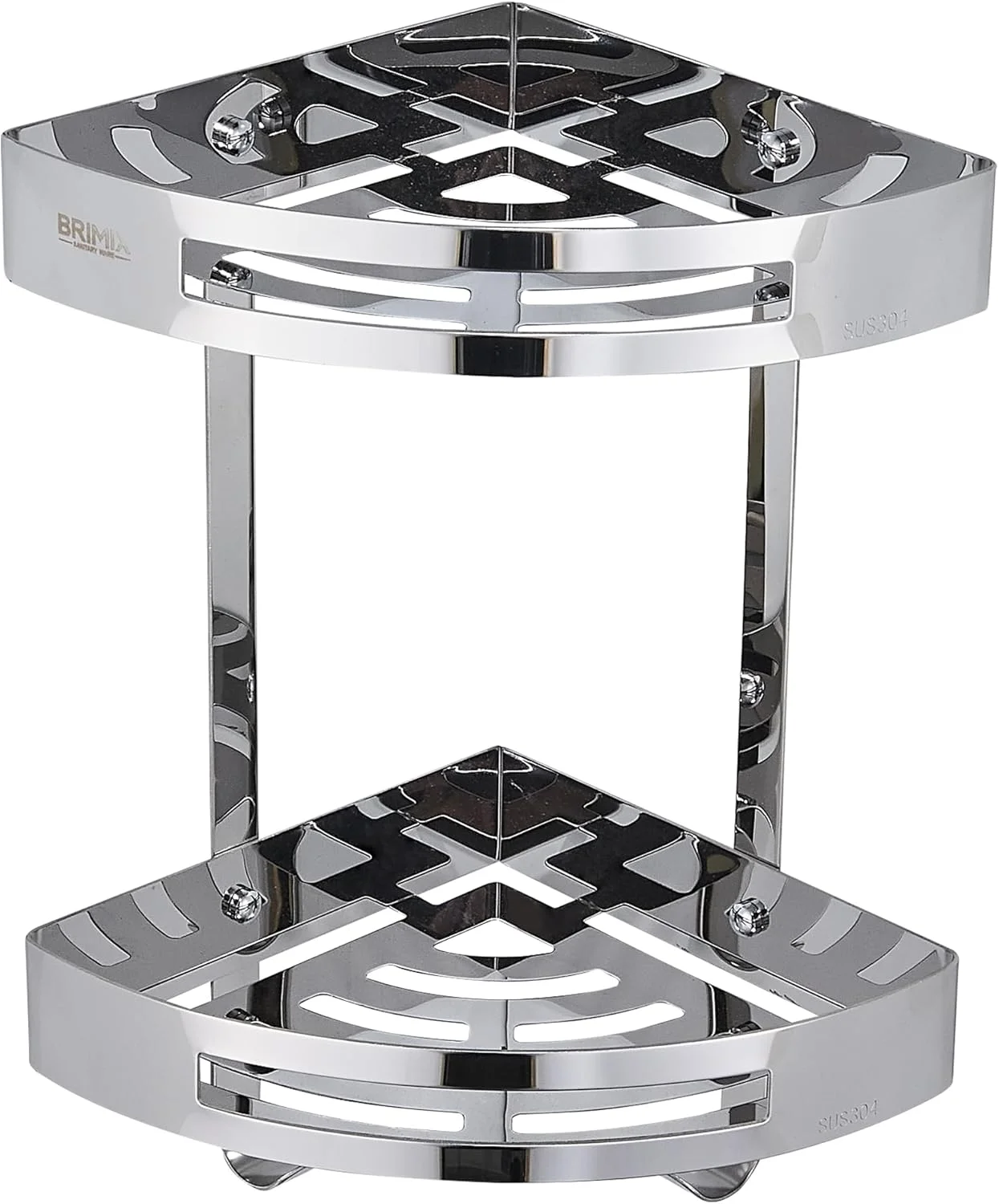 شلف حمام BRIMIX SUS 304 استیل ضد زنگ، قفسه دوش دیواری، قفسه گوشه ای سازمان دهنده دوش