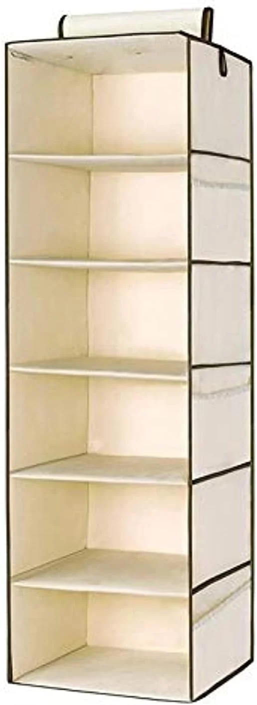 ارگانایزر آویز کمد 6 قسمتی، قفسه لباس، نظم دهنده و نگهدارنده کفش و لباس