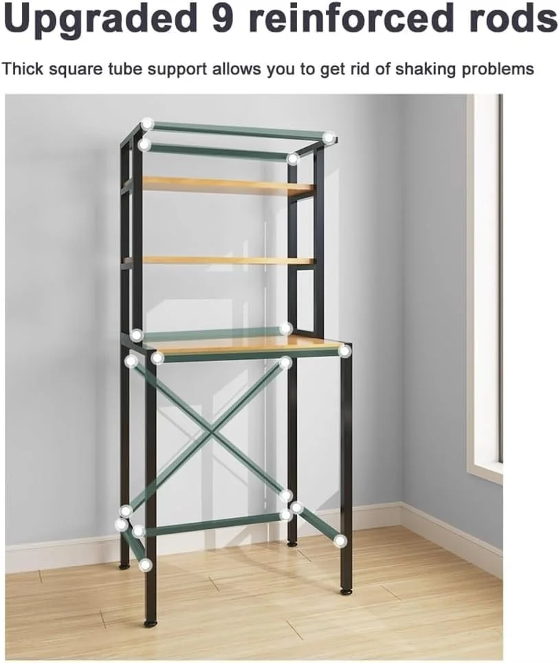 سازمان دهنده اتاق لباسشویی MOTIM، قفسه های صرفه جویی در فضای اتاق لباسشویی برای ماشین لباسشویی و خشک کن، فضای ذخیره سازی بالای ماشین لباسشویی و خشک کن برای حمام (سفید)