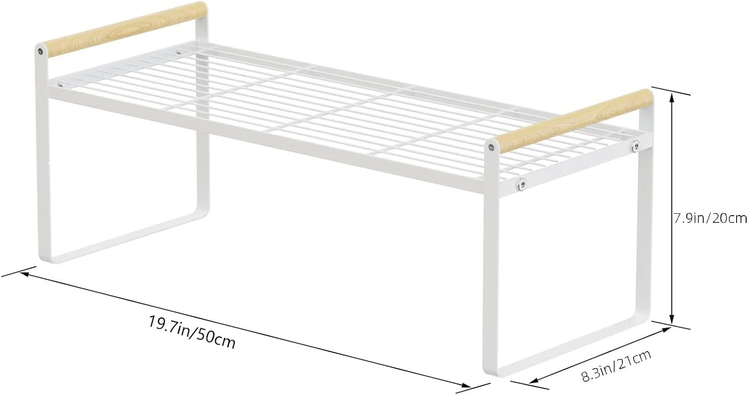 قفسه کابینت آشپزخانه Diylove، قفسه ادویه ایستاده کابینت، قفسه کابینت، سازمان دهنده پیشخوان قابل انباشت و مناسب برای خانه، انبار و نگهداری آشپزخانه (سفید 1 طبقه)