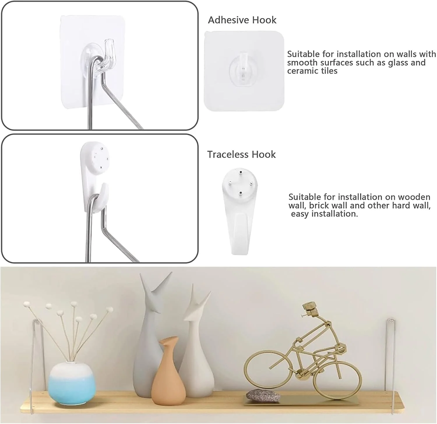 شلف های شناور CooToly، شلف های دیواری چوبی، ست 3 عددی سازمان دهنده شلف دیواری برای اتاق نشیمن، اتاق خواب، آشپزخانه، حمام، دفتر کار