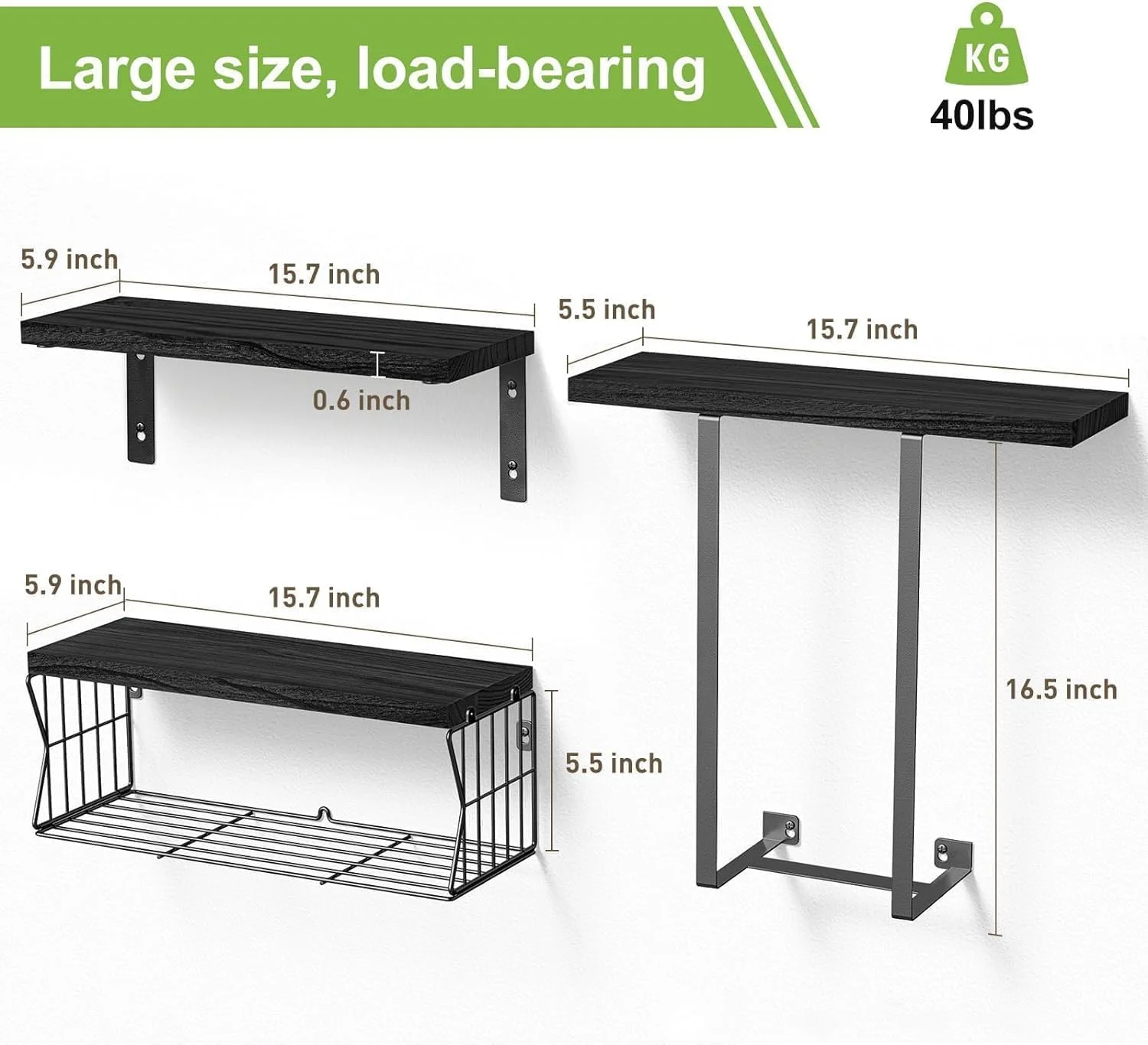 شلف دیواری شناور MostNow بالای توالت، شلف حمام با جا حوله ای و نگهدارنده کاغذ - شلف های چوبی روستیک برای دکور دیوار/حمام (مشکی) شلف دیواری شناور MostNow بالای توالت، شلف حمام با جا حوله ای و نگهدارنده کاغذ - شلف های چوبی روستیک برای دکور دیوار/حمام (مشکی)