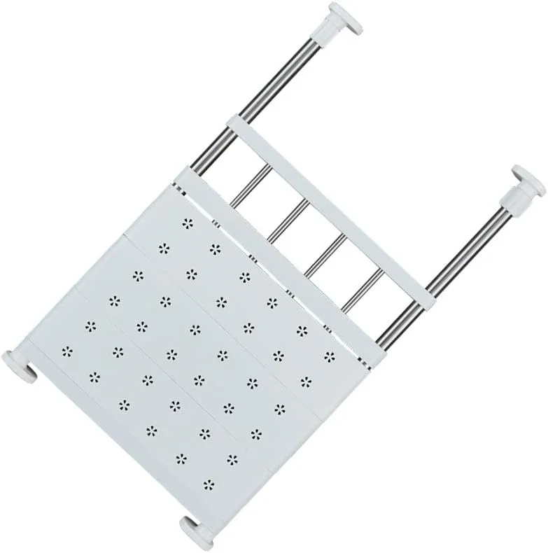 قفسه و میله فشاری کمد AUTOYSUR، سازمان دهنده قابل تنظیم برای کمد، قفسه ذخیره سازی فشاری کمد قابل گسترش برای کابینت، کمد لباس، آشپزخانه، اتاق خواب (2 عدد - 24X60 سانتی متر)