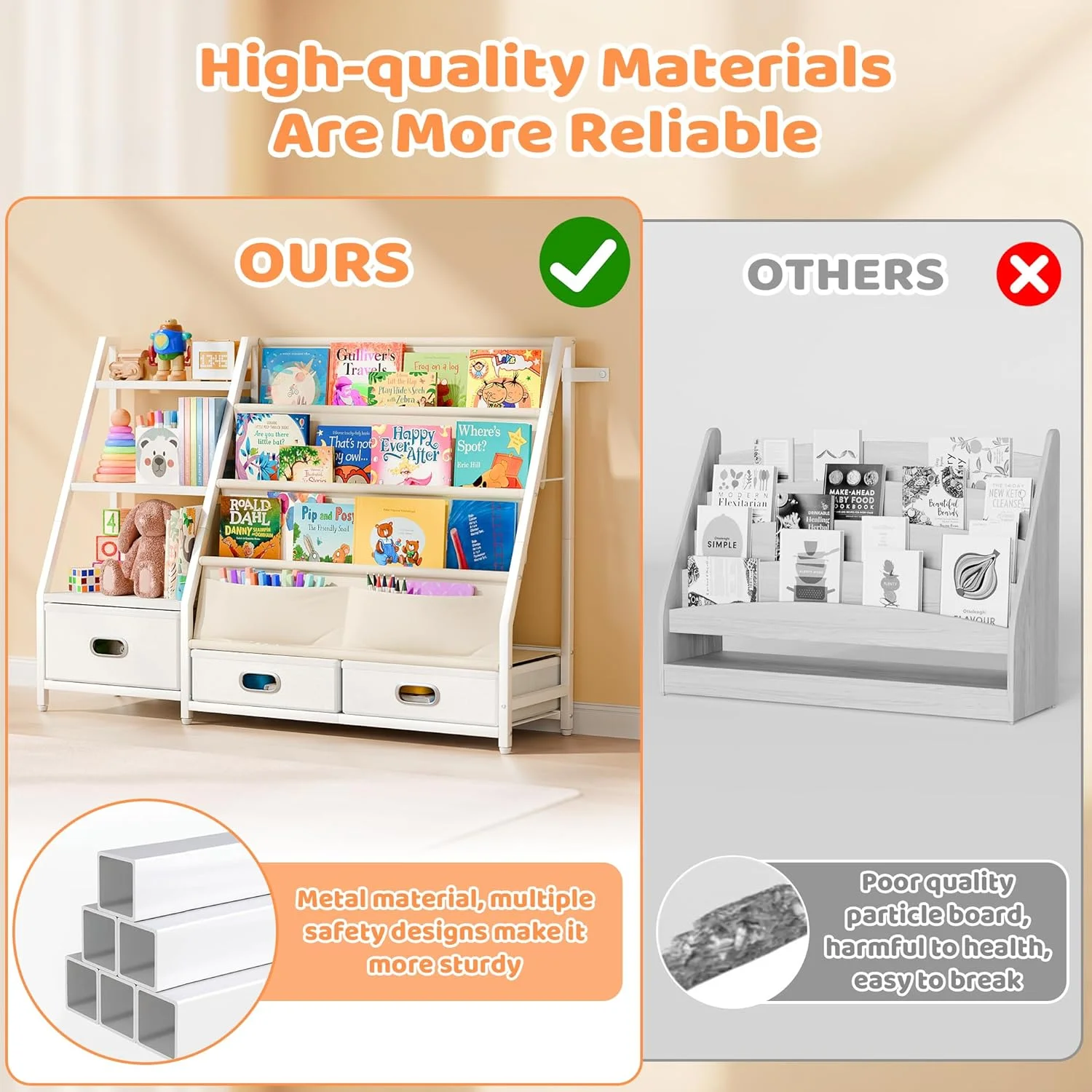 قفسه کتاب و محل نگهداری اسباب بازی کودک POZILAN - قفسه کتاب 3 طبقه کودک نوپا برای اتاق کودک، قفسه کتاب کودک با 3 کشو، سازمان دهنده اسباب بازی قفسه کتاب کودک برای اتاق بازی اتاق خواب قفسه کتاب و محل نگهداری اسباب بازی کودک POZILAN - قفسه کتاب 3 طبقه کودک نوپا برای اتاق کودک، قفسه کتاب کودک با 3 کشو، سازمان دهنده اسباب بازی قفسه کتاب کودک برای اتاق بازی اتاق خواب
