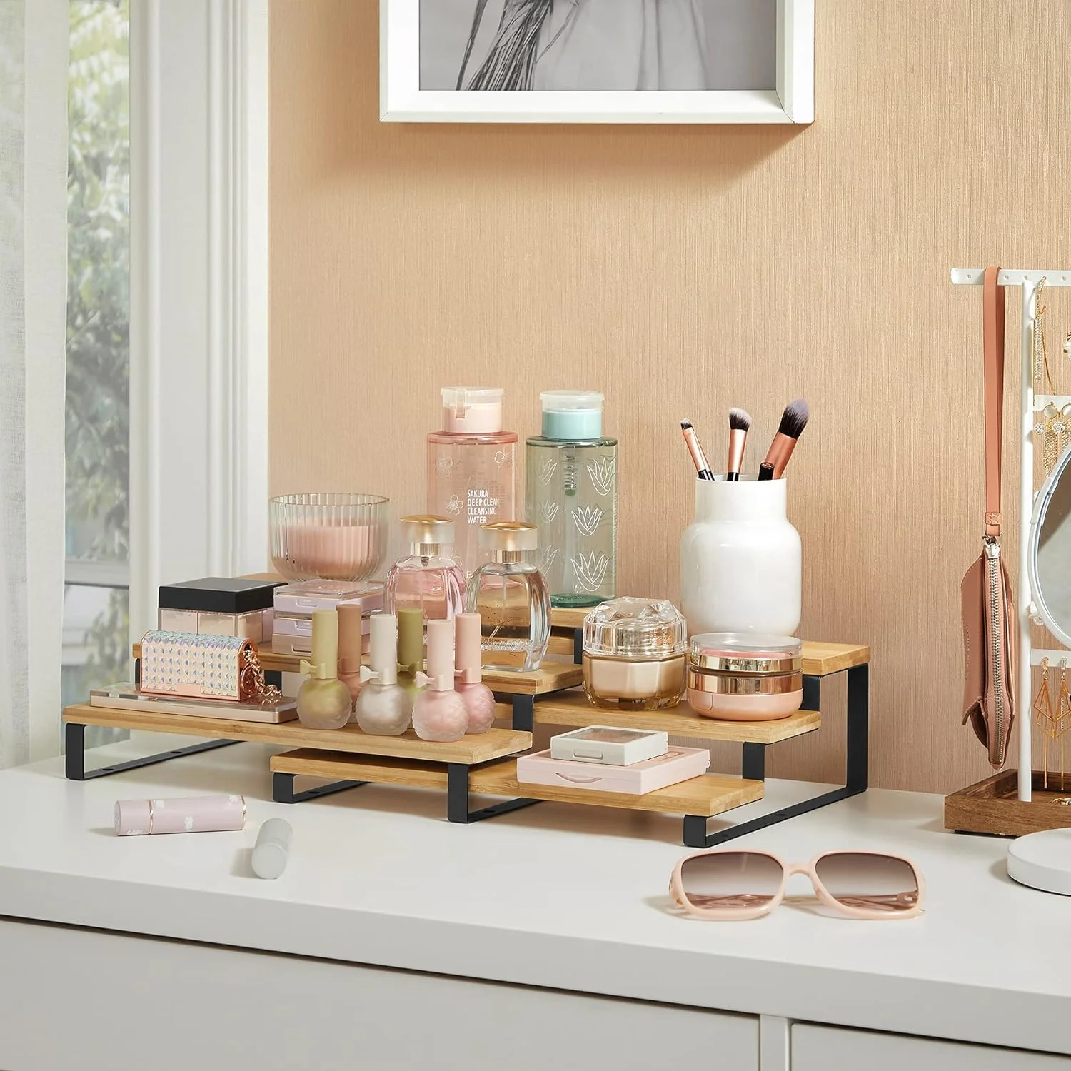 ارگانایزر قفسه ادویه AquaFalcon با بامبو و فلز، قفسه های کابینت، کابینت آشپزخانه قابل تنظیم 3 طبقه، قفسه نمایشگر رومیزی، سازمان دهنده فضا برای آشپزخانه و حمام ارگانایزر قفسه ادویه AquaFalcon با بامبو و فلز، قفسه های کابینت، کابینت آشپزخانه قابل تنظیم 3 طبقه، قفسه نمایشگر رومیزی، سازمان دهنده فضا برای آشپزخانه و حمام