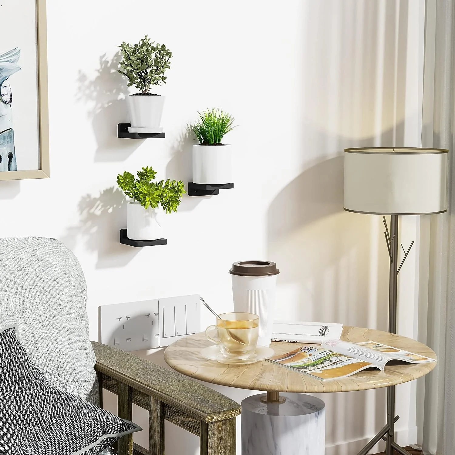 UHUD CRAFTS شلف های شناور کوچک، ست 3 تایی شلف مشکی برای دکور و نگهداری دیوار | شلف دیواری کوچک نصب شده روی دیوار | شلف نمایشگر کوچک برای دکور اتاق نشیمن، حمام، آشپزخانه و اتاق خواب