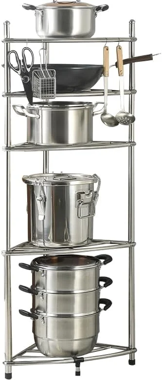 قفسه های تاشو ذخیره سازی قفسه گوشه کابینت آشپزخانه قفسه ذخیره سازی قفسه چند منظوره برای اتاق نشیمن اتاق خواب آشپزخانه (5 طبقه)