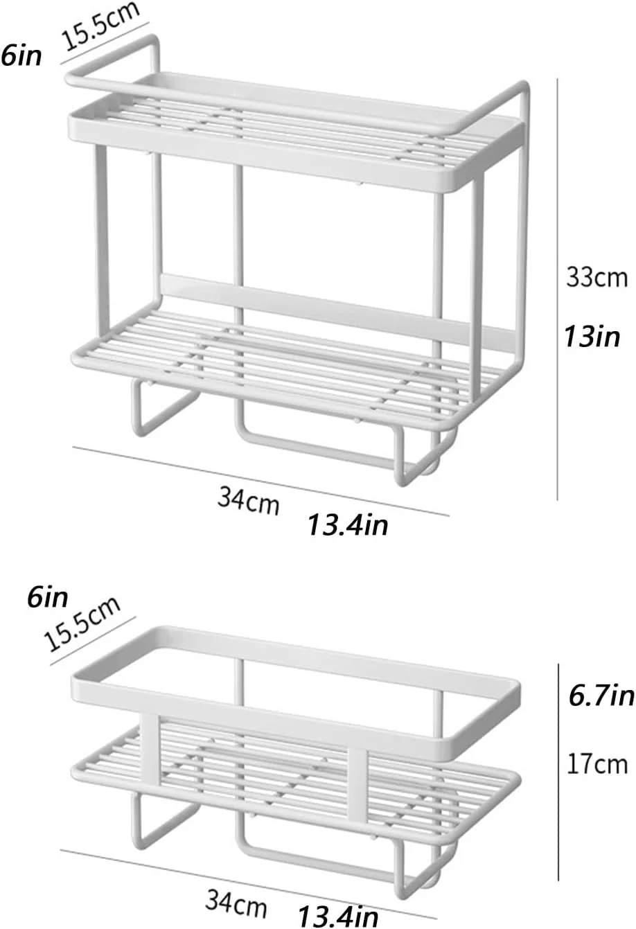 قفسه های سازمان دهنده حمام بالای توالت، قفسه های شناور دیواری با میله آویز، سازمان دهنده و نگهداری حمام بالای توالت برای صرفه جویی در فضا (سفید، 1 طبقه)