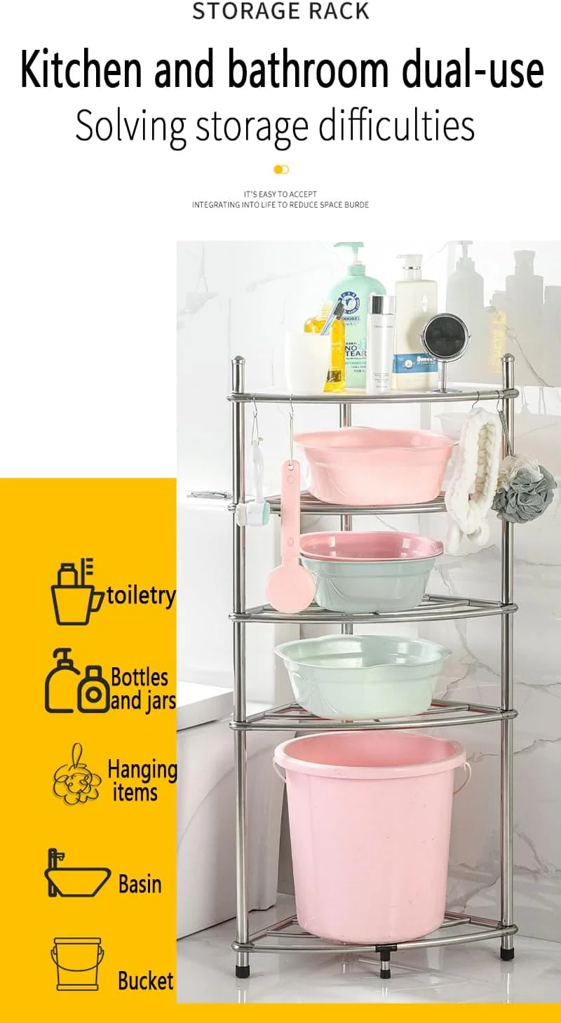 قفسه های تاشو ذخیره سازی قفسه گوشه کابینت آشپزخانه قفسه ذخیره سازی قفسه چند منظوره برای اتاق نشیمن اتاق خواب آشپزخانه (5 طبقه)