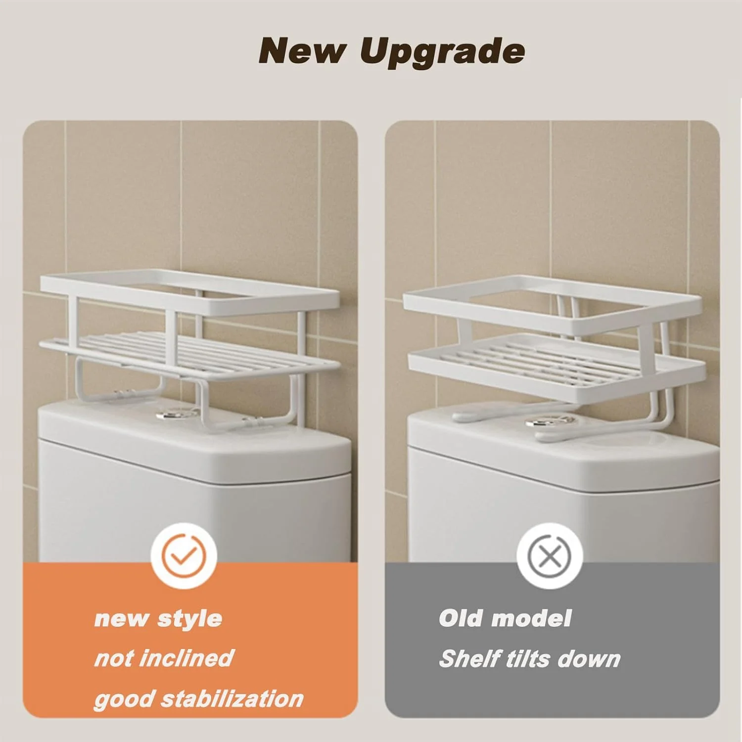 قفسه ذخیره سازی بالای توالت، سازمان دهنده حمام بالای توالت، قفسه های حمام با 3 قلاب، ذخیره سازی سازمان دهنده حمام پشت مخزن توالت، نصب بدون سوراخ (مشکی-2 طبقه)