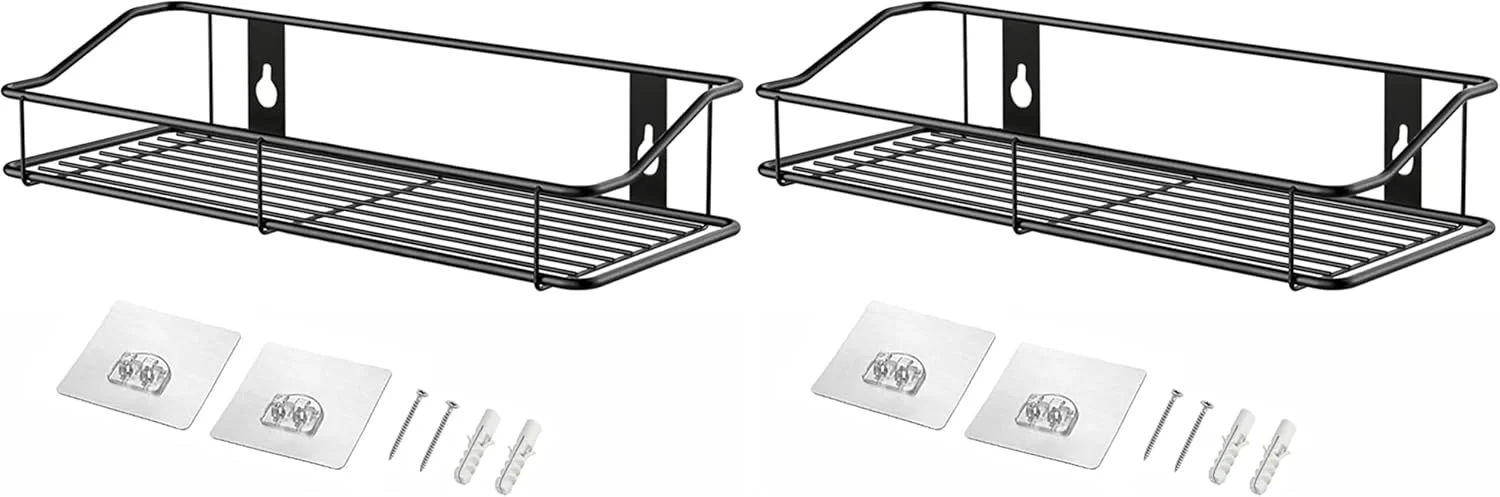 جعبه نگهداری و سازماندهی عطر مشکی سولفار، قفسه سازمان دهنده رومیزی برای سینک، اتاق خواب، اتاق نشیمن (بسته 2 عددی)