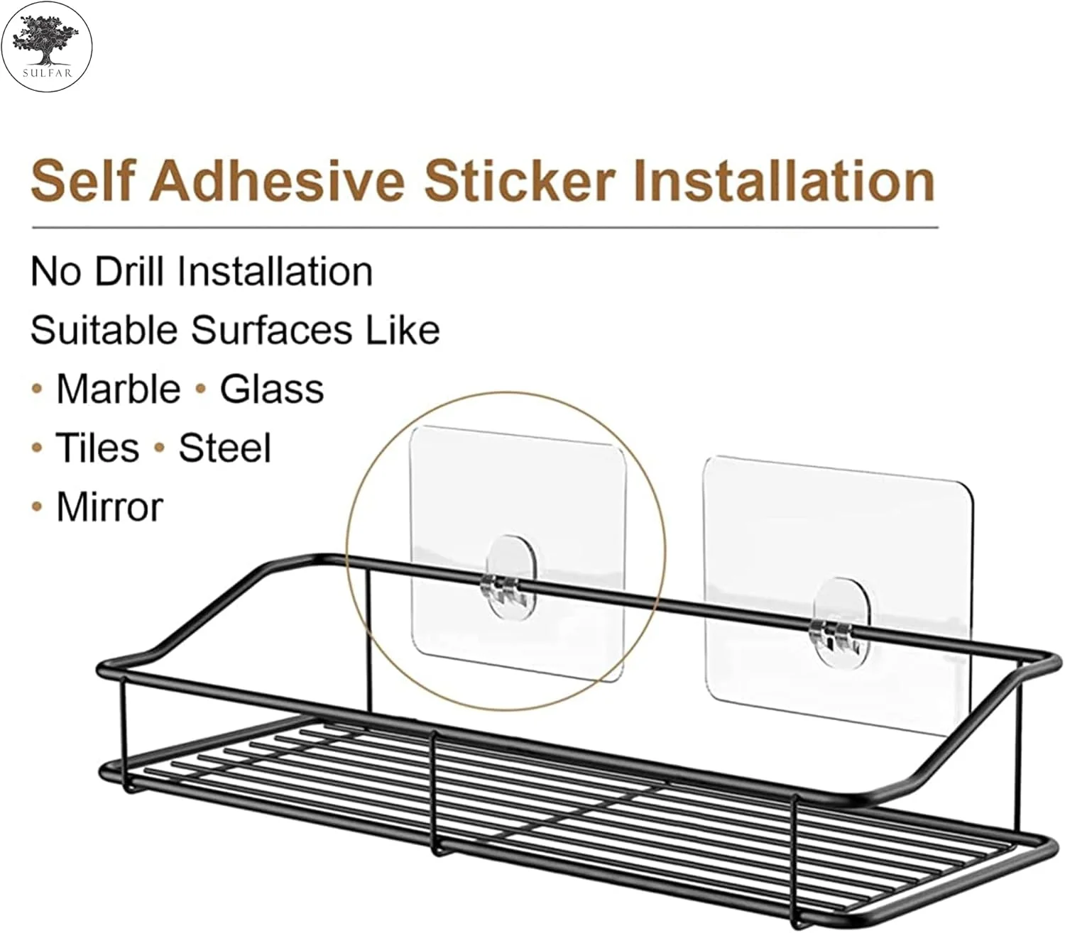 جعبه نگهداری و سازماندهی عطر مشکی سولفار، قفسه سازمان دهنده رومیزی برای سینک، اتاق خواب، اتاق نشیمن (بسته 2 عددی)