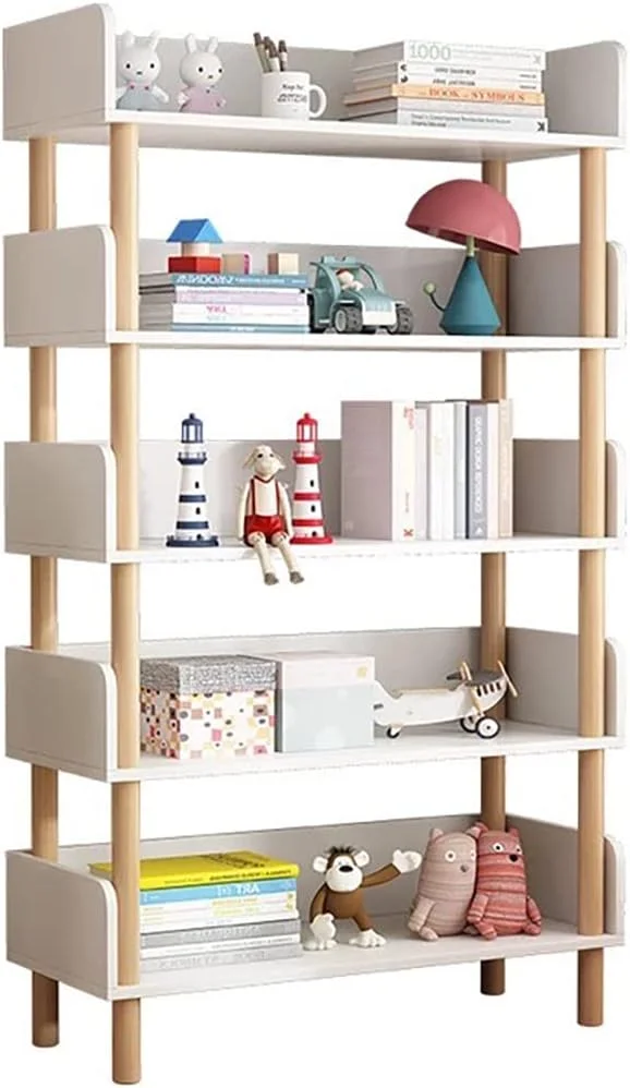 قفسه کتاب مدل DUSALA مناسب اتاق نشیمن، کمد چوبی، قفسه کتاب ساده برای کتاب های تصویری کودکان، قفسه کتاب دانشجویی، قفسه نگهداری اتاق خواب (سفید)
