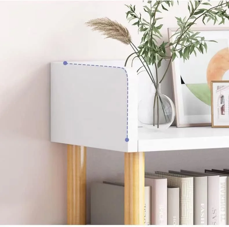 قفسه کتاب مدل DUSALA مناسب اتاق نشیمن، کمد چوبی، قفسه کتاب ساده برای کتاب های تصویری کودکان، قفسه کتاب دانشجویی، قفسه نگهداری اتاق خواب (سفید)
