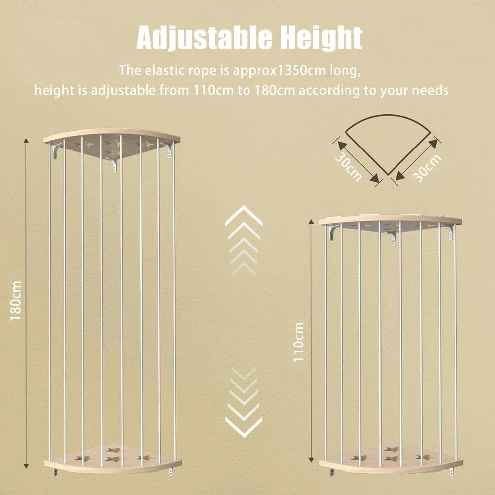 نگهدارنده اسباب بازی های پولیشی گوشه ای چوبی Masroo با طرح ستاره، قفسه آویز قابل تنظیم برای نگهداری اسباب بازی های پولیشی، مناسب اتاق بازی، اتاق خواب و اتاق کودک