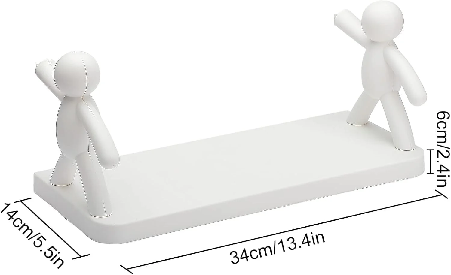 شلف دیواری شناور بدون نیاز به دریل – نصب با چسب فوق العاده قوی، طراحی آدمک های بامزه، شیک و صرفه جویی در فضا برای حمام، آشپزخانه و دکوراسیون منزل