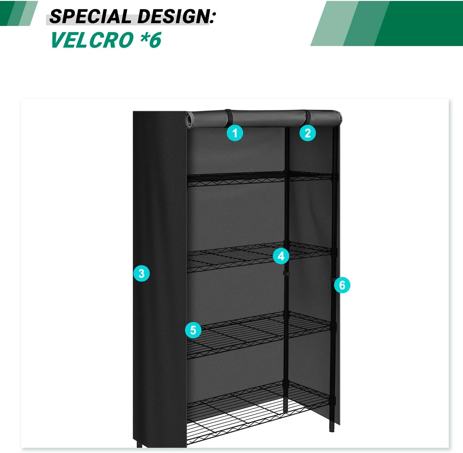 روکش قفسه انبار CATOTEL، روکش محافظ ضد آب قفسه چرخ دار داخلی و خارجی با زیپ (36Wx18Dx72H)