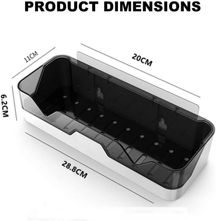شلف حمام چسبی برای حمام: شلف دیواری با کیفیت عالی - بدون نیاز به دریل کاری، سازمان دهنده گوشه ای حمام - ارتقا یافته برای نگهداری در آشپزخانه، ضد زنگ - 1 عدد