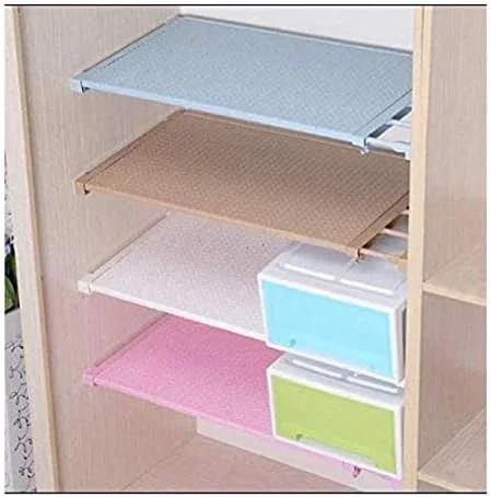 قفسه های کمد لباس ALISSA جداکننده قابل گسترش قفسه قابل تنظیم تقسیم کننده قفسه ذخیره سازی برای کمد آشپزخانه حمام قفسه کتاب سازمان دهنده خانه (سفید)