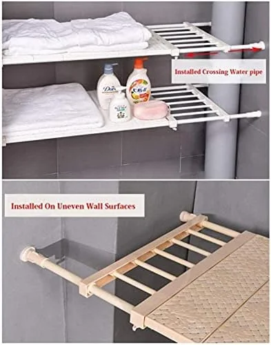 قفسه های کمد لباس ALISSA جداکننده قابل گسترش قفسه قابل تنظیم تقسیم کننده قفسه ذخیره سازی برای کمد آشپزخانه حمام قفسه کتاب سازمان دهنده خانه (سفید)