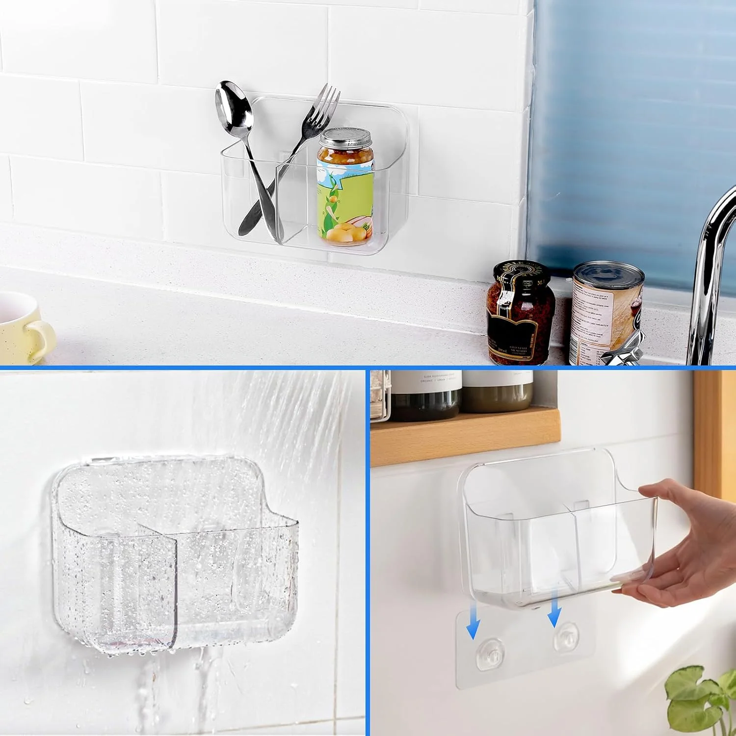 ارگانایزر دیواری اکریلیک Diesisa، ارگانایزر خود چسب برای دیوار، ارگانایزر درب کابینت، بدون نیاز به سوراخکاری، دارای 2 محفظه، مناسب برای حمام، انباری، آشپزخانه، اتاق کار ارگانایزر دیواری اکریلیک Diesisa، ارگانایزر خود چسب برای دیوار، ارگانایزر درب کابینت، بدون نیاز به سوراخکاری، دارای 2 محفظه، مناسب برای حمام، انباری، آشپزخانه، اتاق کار