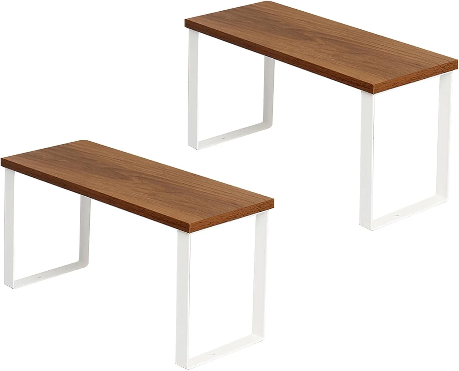 ارگانایزر رومیزی Maykela بسته 2 عددی، قفسه ادویه، قفسه ذخیره سازی، قفسه آشپزخانه، ارگانایزر قفسه، قفسه ادویه، قفسه کابینت، مناسب برای نگهداری منزل و آشپزخانه (سفید-کوچک)