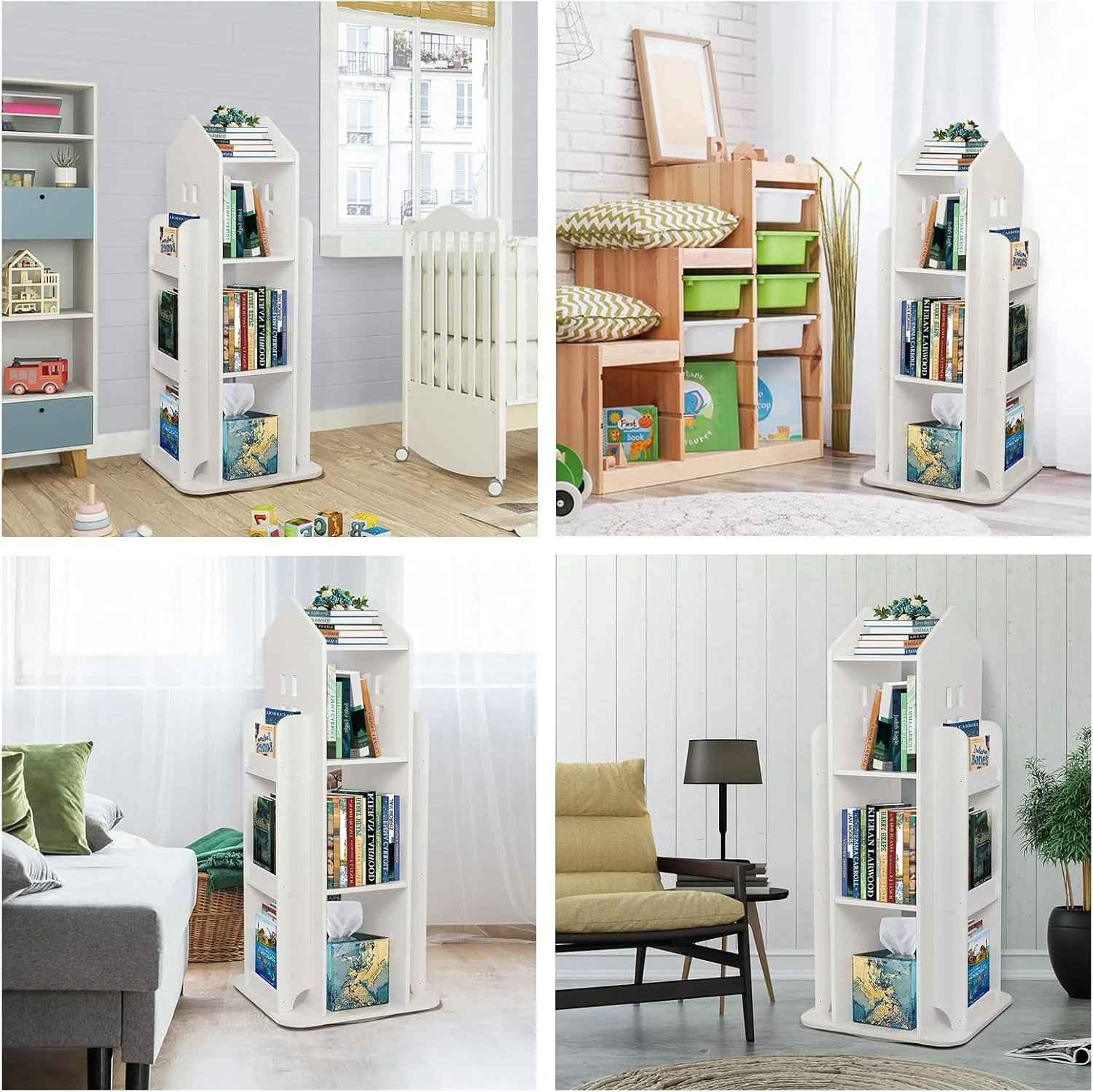 قفسه کتاب گردان Tcatec سه طبقه 360 درجه قفسه کتاب چرخشی کودکان قفسه ایستاده گوشه ای برای نگهداری کتاب قفسه کتاب گردان Tcatec سه طبقه 360 درجه قفسه کتاب چرخشی کودکان قفسه ایستاده گوشه ای برای نگهداری کتاب