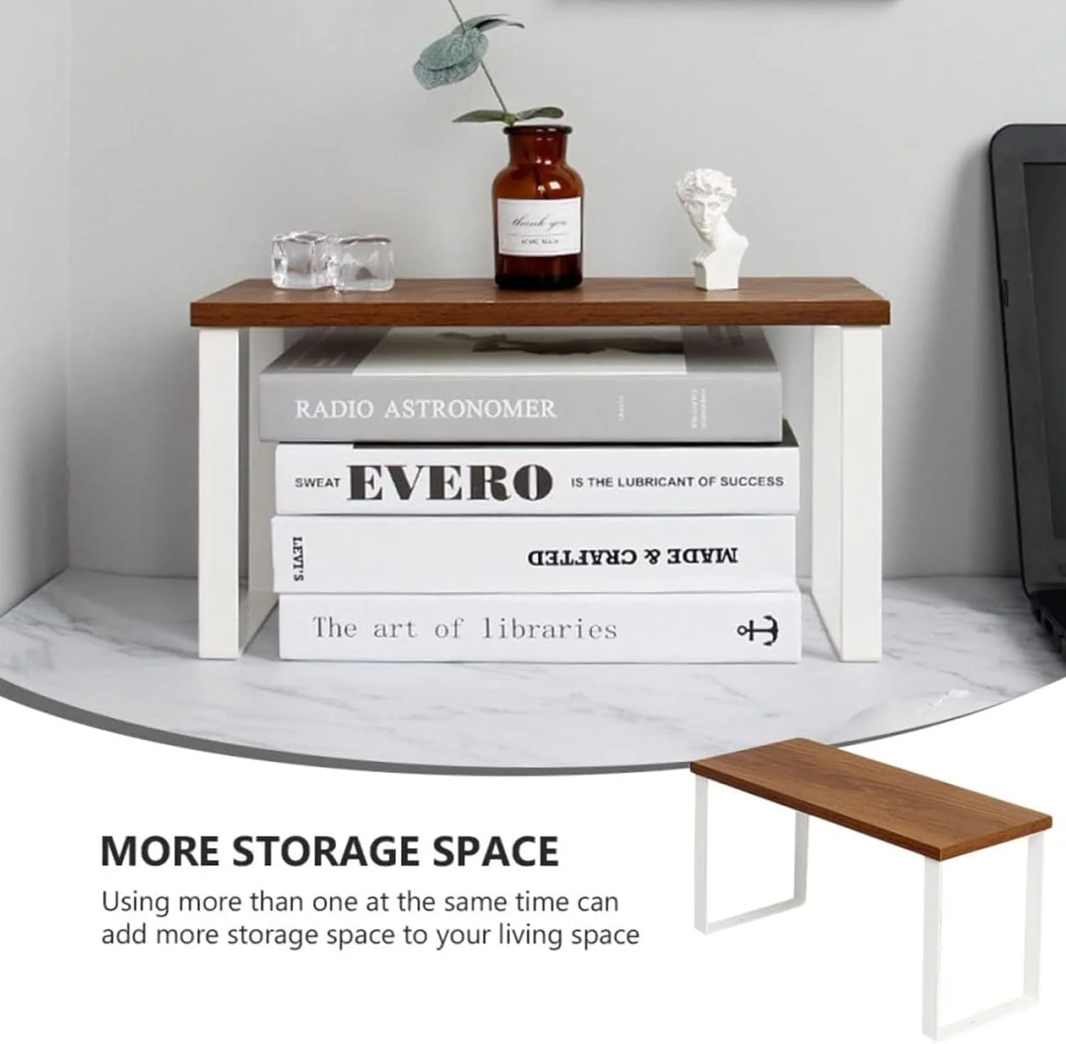 ارگانایزر رومیزی Maykela بسته 2 عددی، قفسه ادویه، قفسه ذخیره سازی، قفسه آشپزخانه، ارگانایزر قفسه، قفسه ادویه، قفسه کابینت، مناسب برای نگهداری منزل و آشپزخانه (سفید-کوچک)