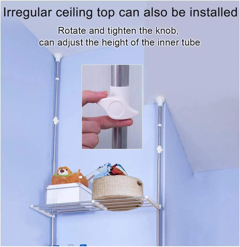 قفسه حمام 4 طبقه قابل تنظیم Hershii - قفسه چند طبقه با سبک مدرن - ایستاده، بدون نیاز به مونتاژ