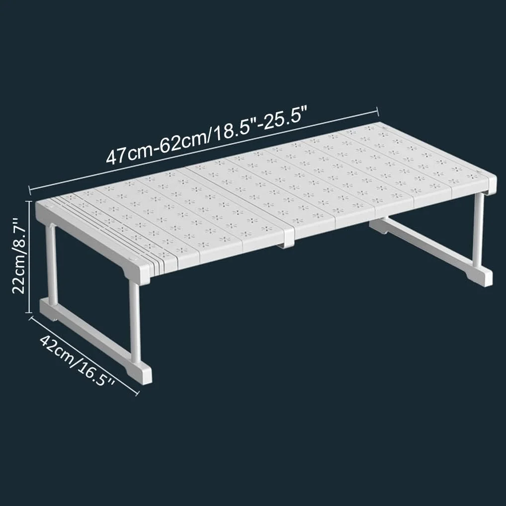 قفسه کشویی قابل انباشت U-HOOME، میله قابل تنظیم و گسترش پذیر، جداکننده قفسه ذخیره سازی، تقسیم کننده کابینت، سازمان دهنده کمد لباس، سازمان دهنده کفش، اتاق خواب DIY (2)
