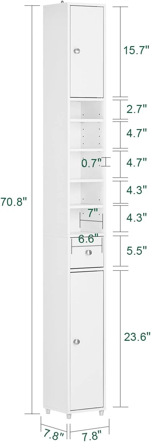 کابینت حمام SoBuy، کابینت ذخیره سازی با کشو، کابینت بلند باریک، قفسه سازمان دهنده آشپزخانه، قفسه کوچک مستقل برای اتاق نشیمن، راهرو، 20x20x180 سانتی متر خزانة طويلة BZR34-W کابینت حمام SoBuy، کابینت ذخیره سازی با کشو، کابینت بلند باریک، قفسه سازمان دهنده آشپزخانه، قفسه کوچک مستقل برای اتاق نشیمن، راهرو، 20x20x180 سانتی متر خزانة طويلة BZR34-W