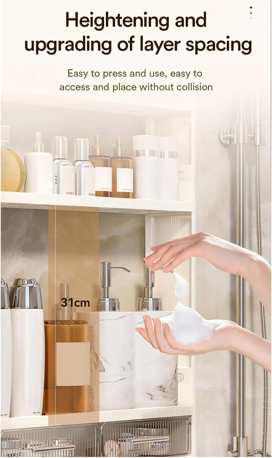 قفسه حمام دیواری NOGOO، قفسه نگهداری آویز دوش چسبی 3 طبقه با میله حوله و قلاب، سازمان دهنده لوازم آرایشی قفسه شناور، قفسه های کاربردی برای حمام اتاق نشیمن، قفسه ادویه آشپزخانه