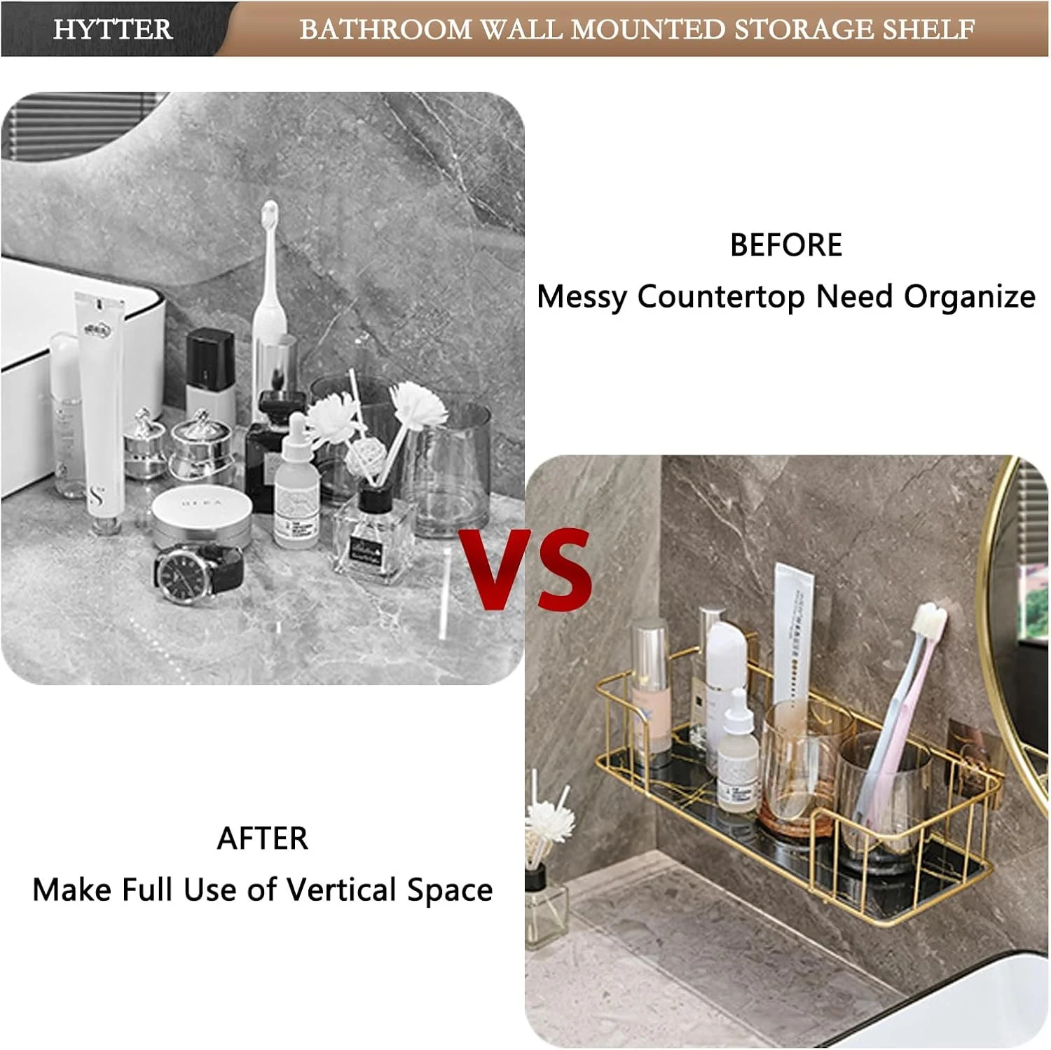 شلف حمام شیک دیواری قفسه های حمام قفسه سازمان دهنده ذخیره سازی حمام قفسه شناور - ضد زنگ و تمیز کردن آسان (سفید، کوچک)