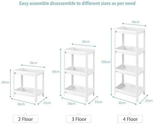 قفسه حمام گوشه ای توشیونیکس، واحد قفسه بندی حمام، قفسه پلاستیکی، قفسه آشپزخانه و حمام ضد زنگ، 4 طبقه